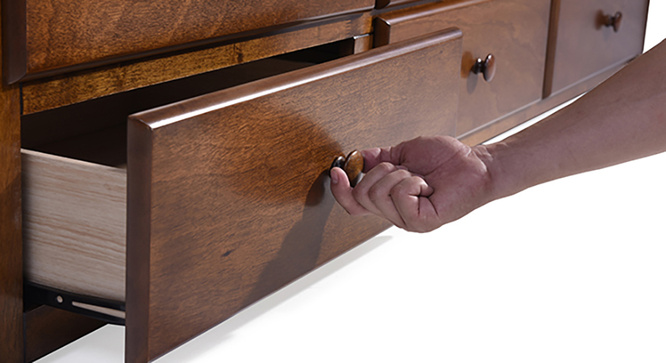 Ateneo Storage Headboard Single Bed With Trundle And Storage(Polished cherry)